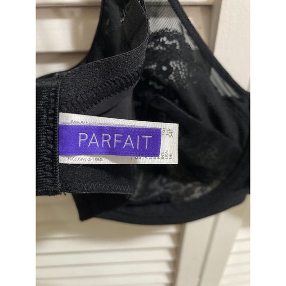 By Parfait Black Carole 3102 Unlined Underwire Floral Lace Bra SIZE 34F NWT - Picture 5 of 6